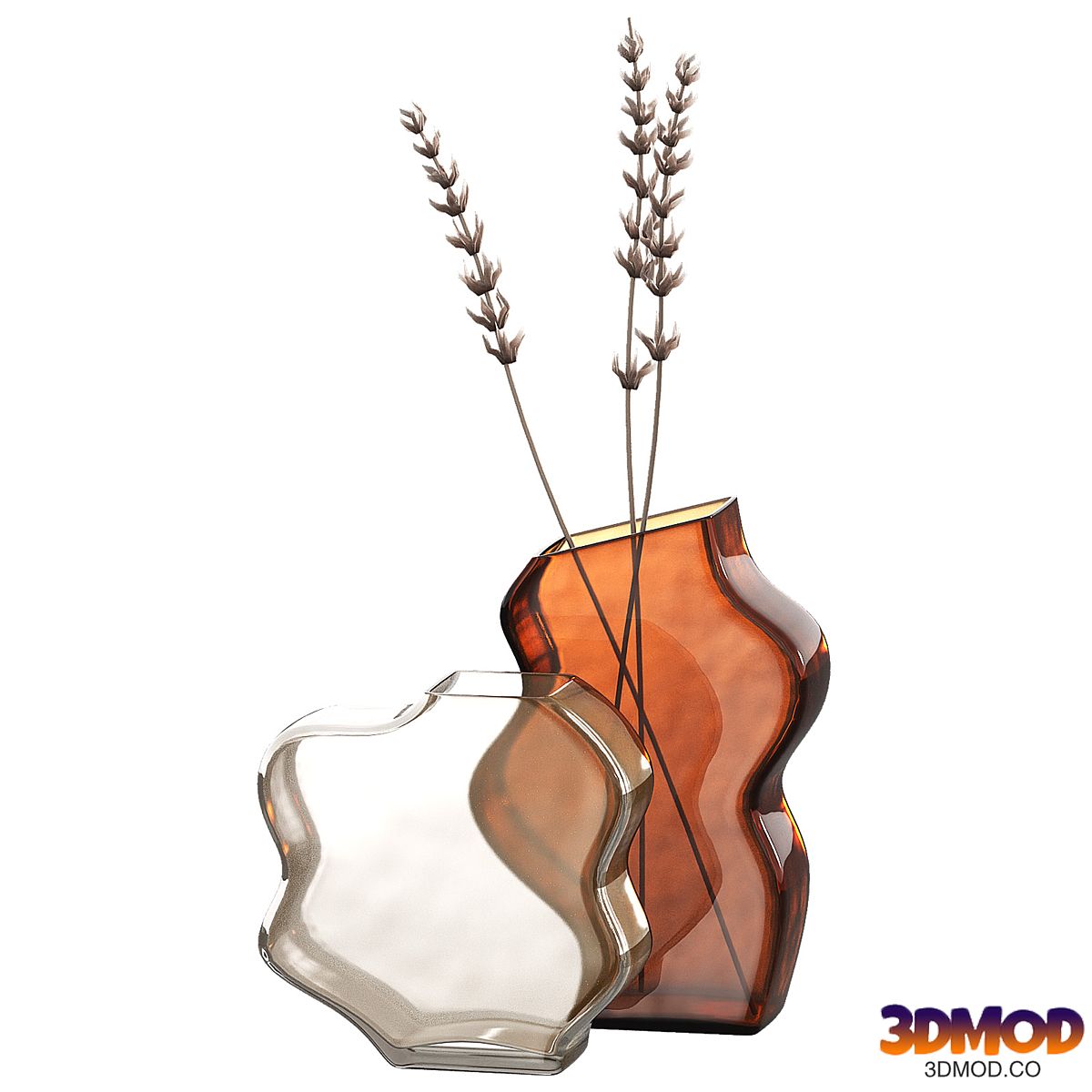 Decorative Glass Vases 2. Frosted colored glass.