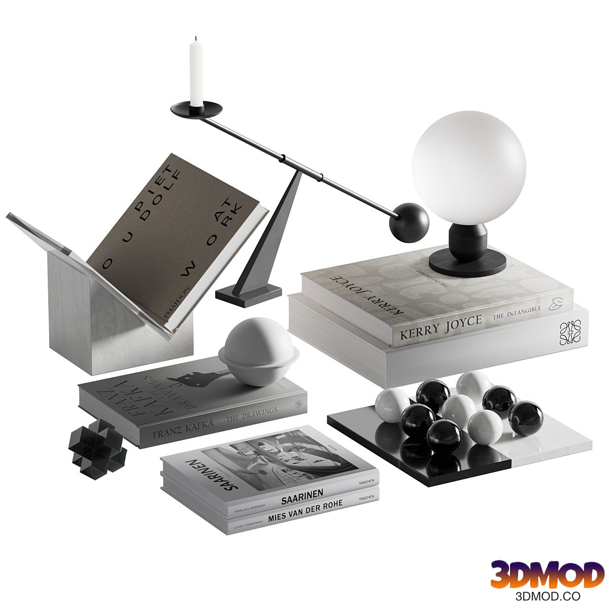 Decorative set with Atom Table Lamp