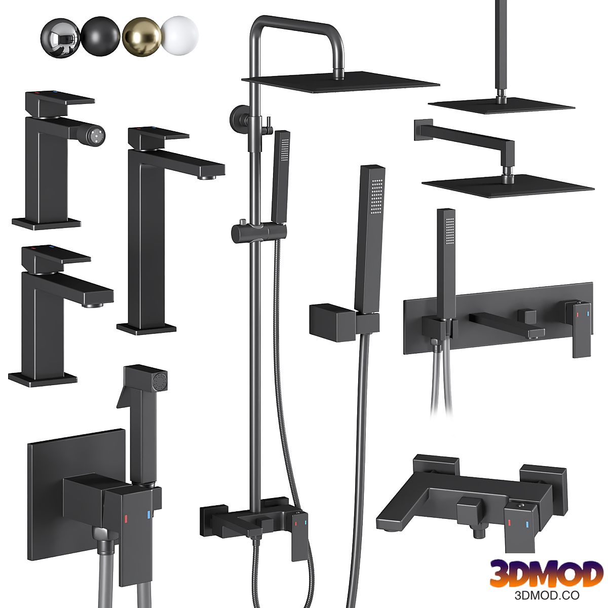 Faucets and showers Boheme Qubic set