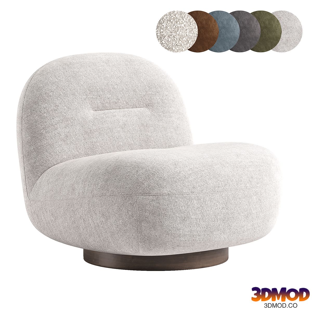 Soft Cozy Boucle Ivory Natural Otis Swivel Accent Chair