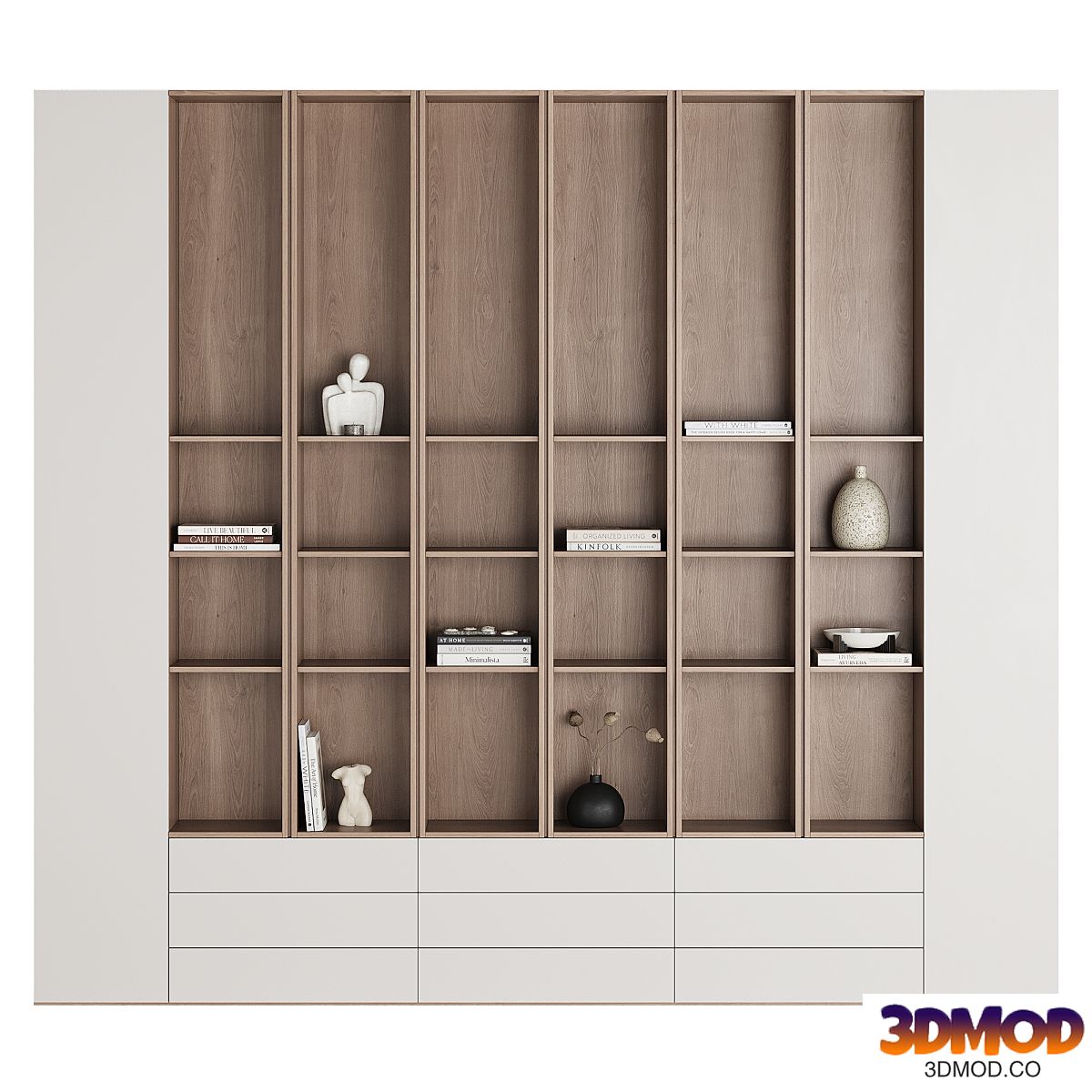 Built-in bookcase 007 KM