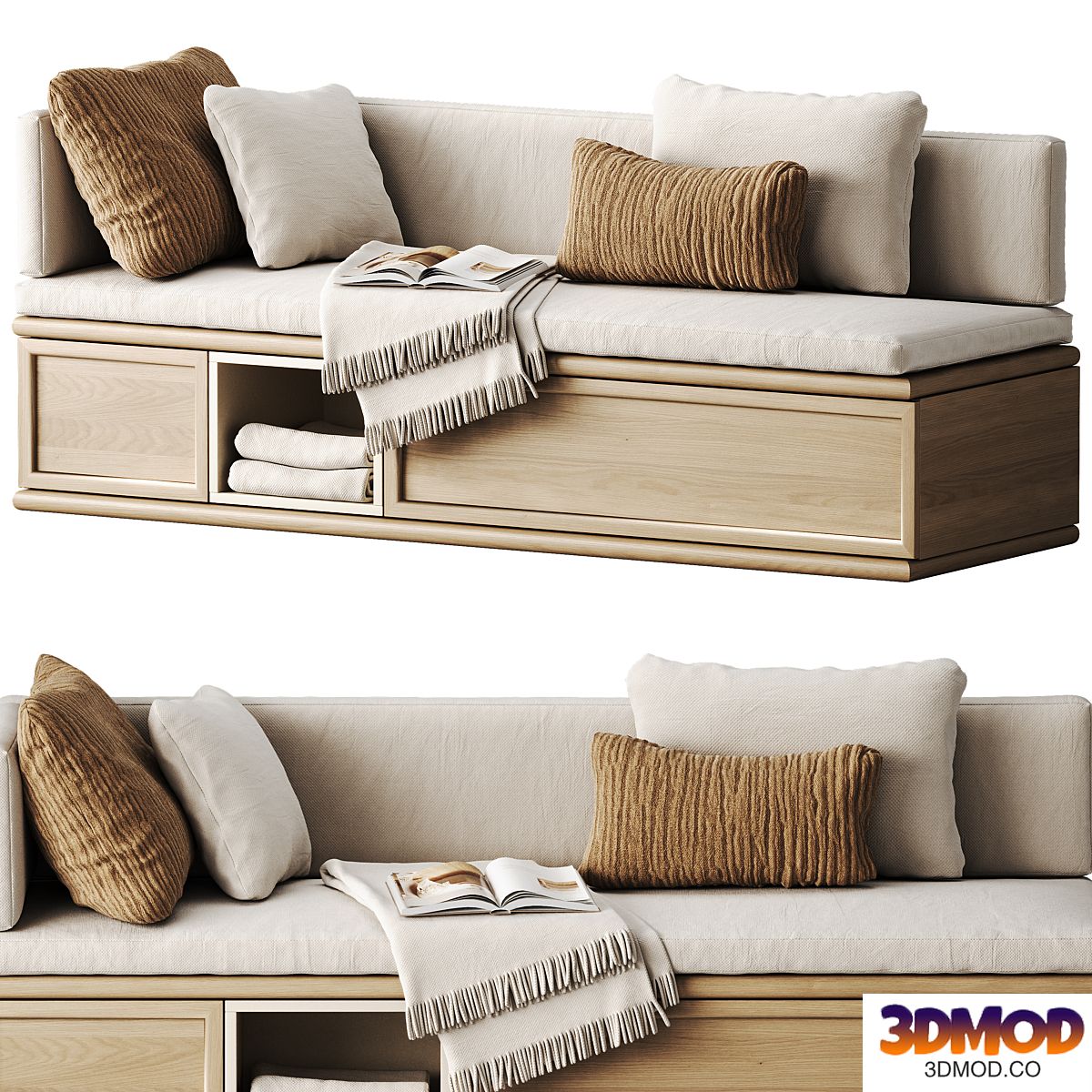 Window seat and cushions
