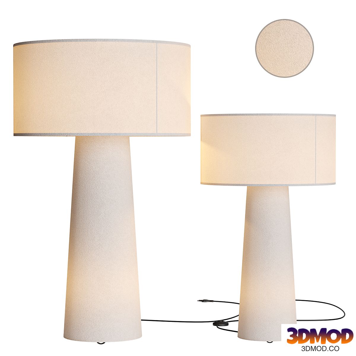 Floor lamp made of fabric and metal cylinder-modern-Eryn