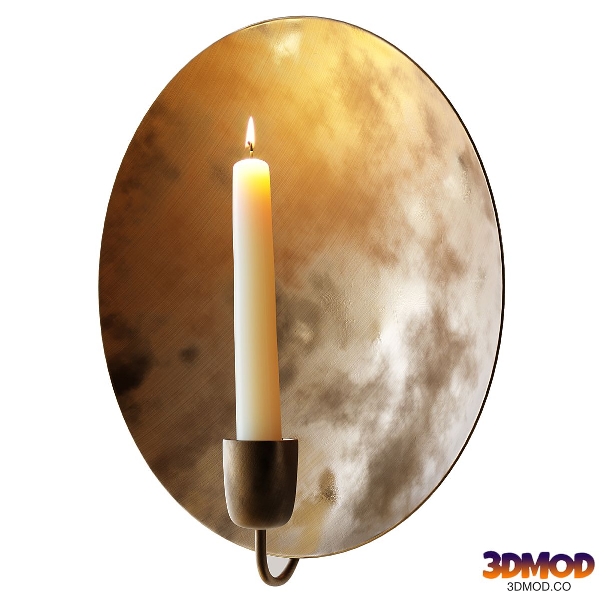 Round Gold Leaf Candlestick Holder Wall Sconce