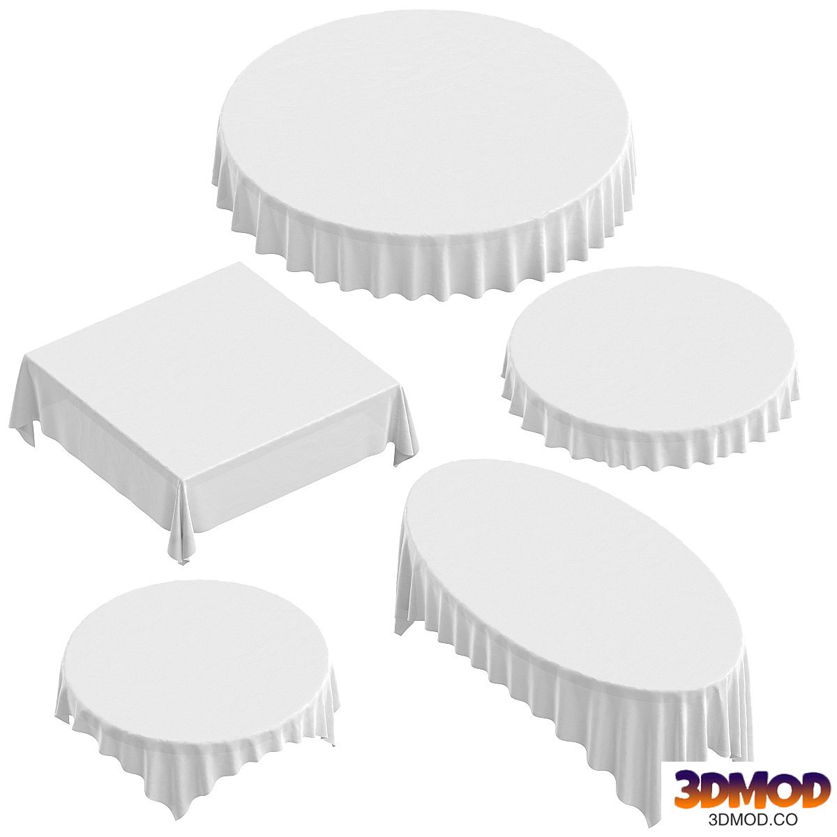 Set of tablecloths for round and square tables