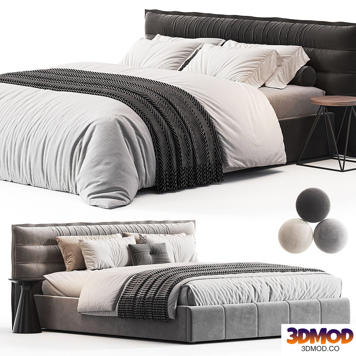 Harue Suede bed Casaspace