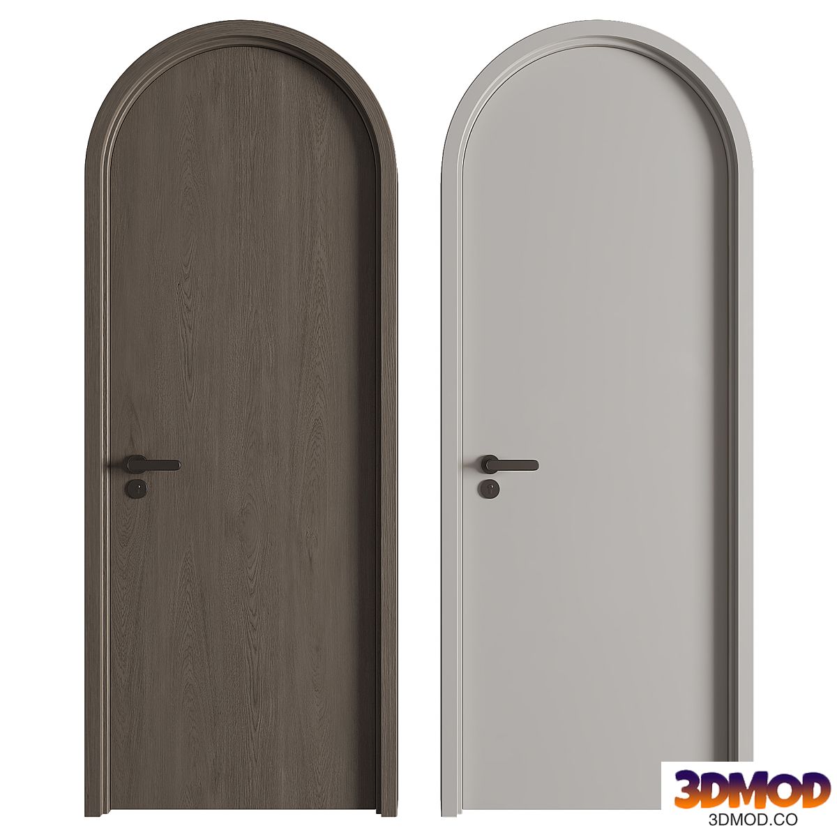 Modern Arched Wooden Door 04