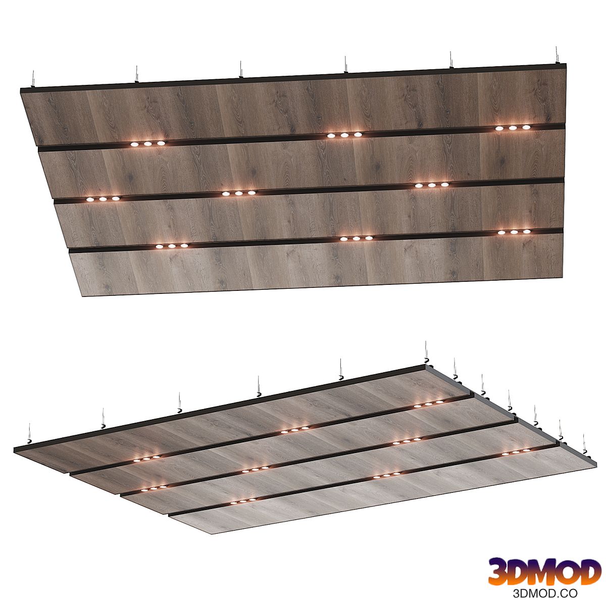 Suspended ceiling wooden with backlight 35