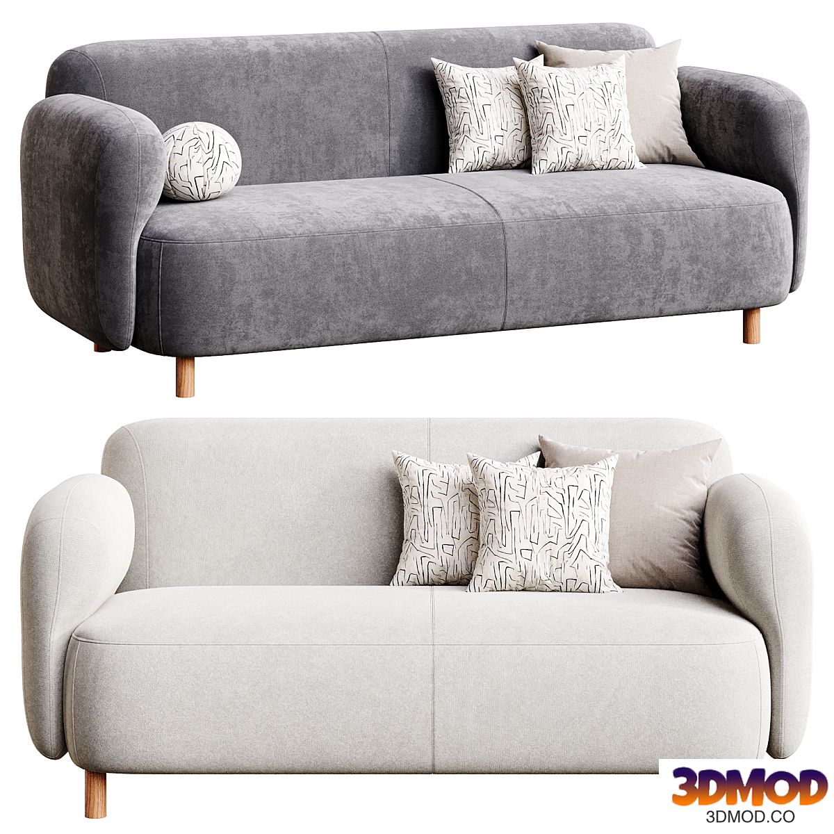 Sofa Pipel Bucle White divan.ru