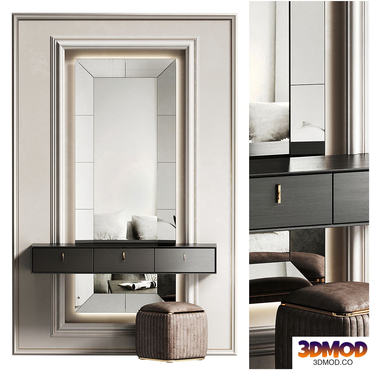 Hanging black vanity table st.