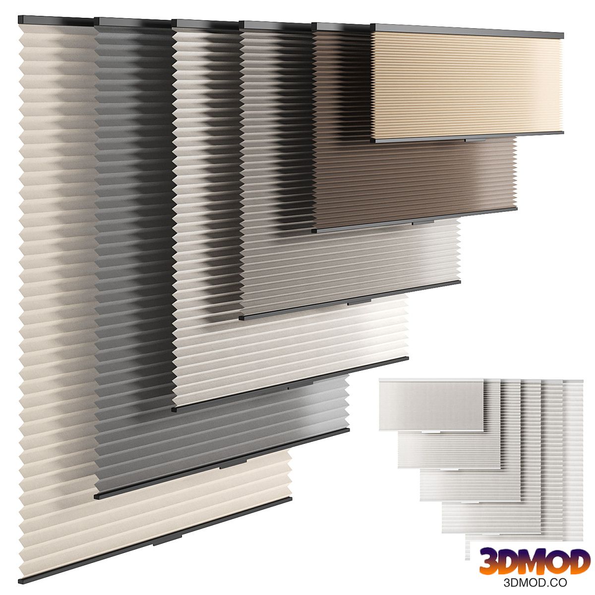 Roman blinds pleated