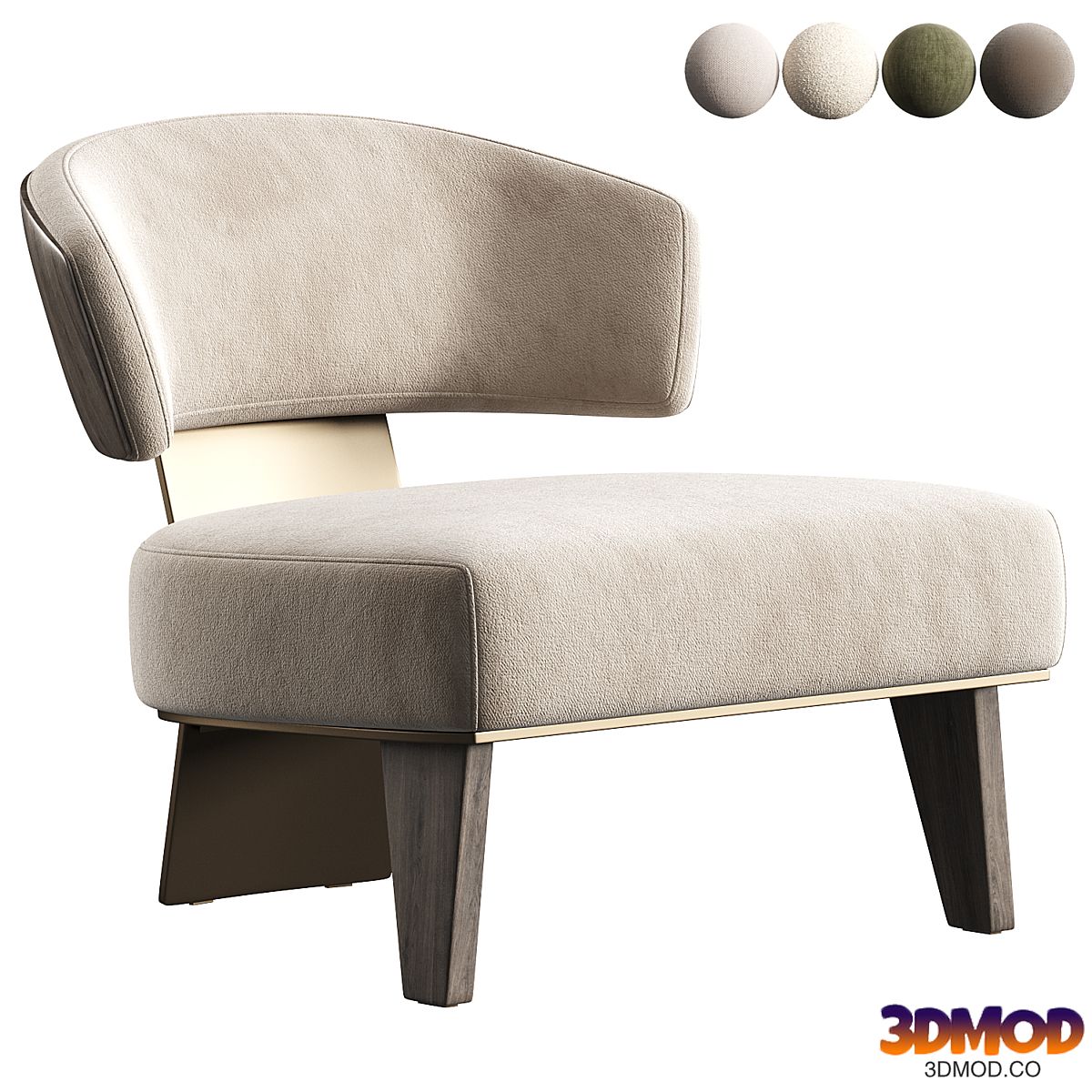 REEVES WOOD Small armchair By Minotti