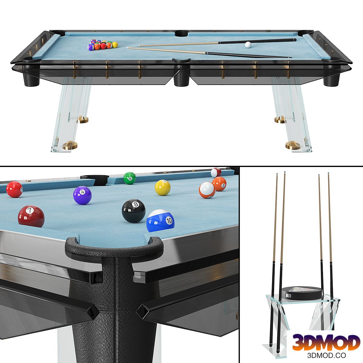 Filotto glass billiard table