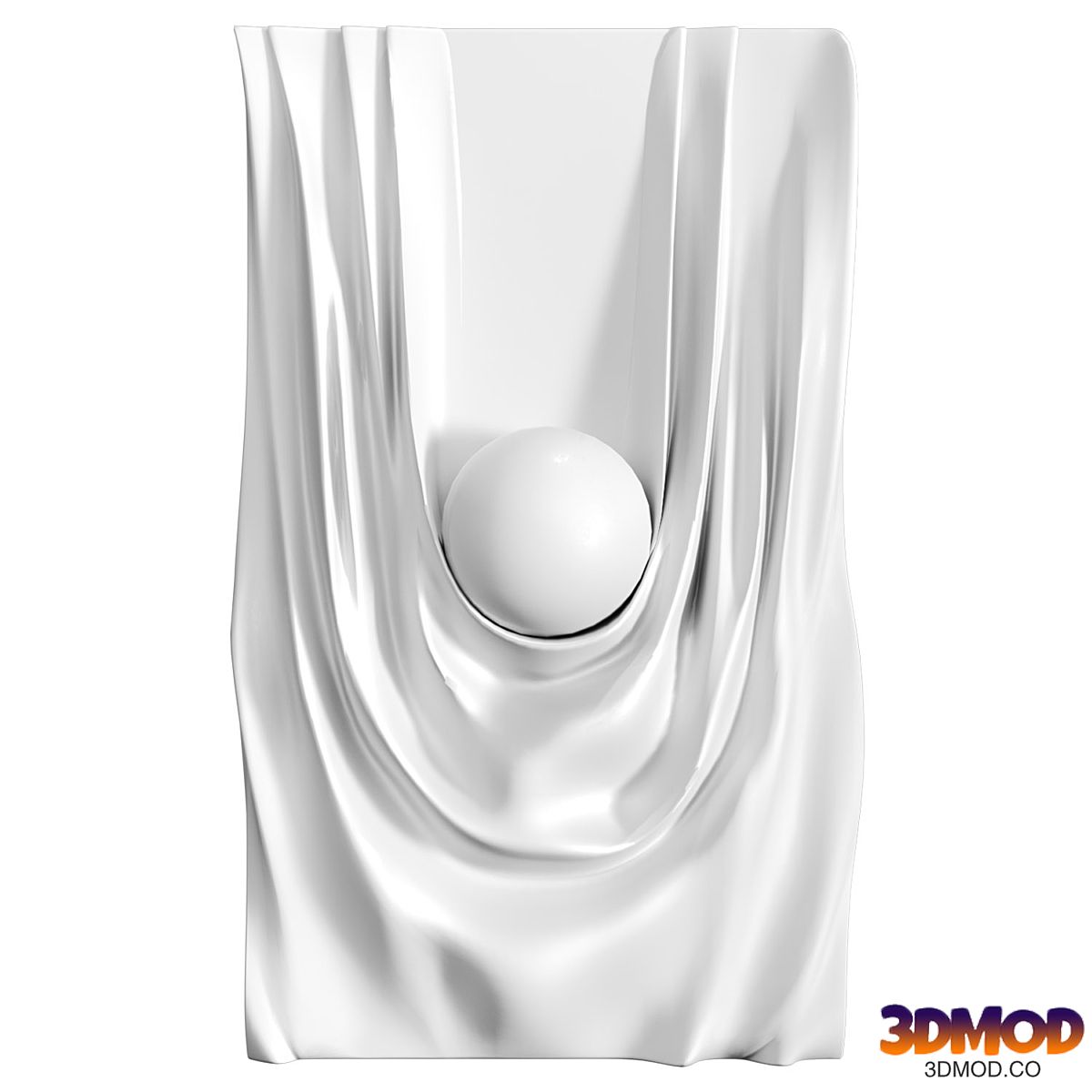 Decorative abstract panel ball in drapery