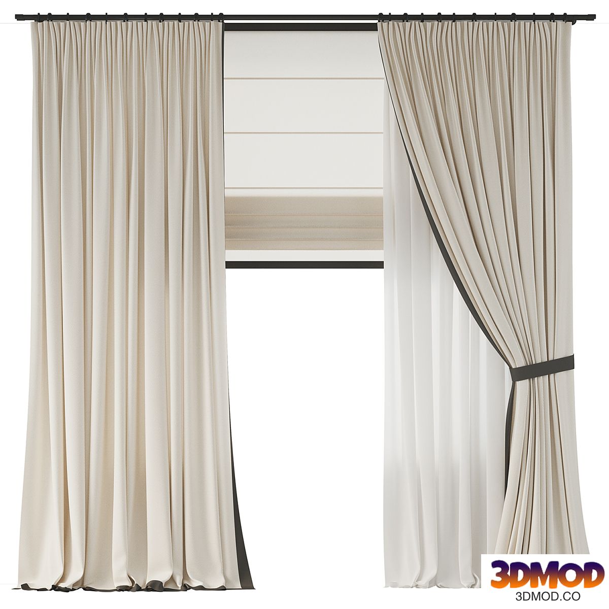 Curtains with piping and grab