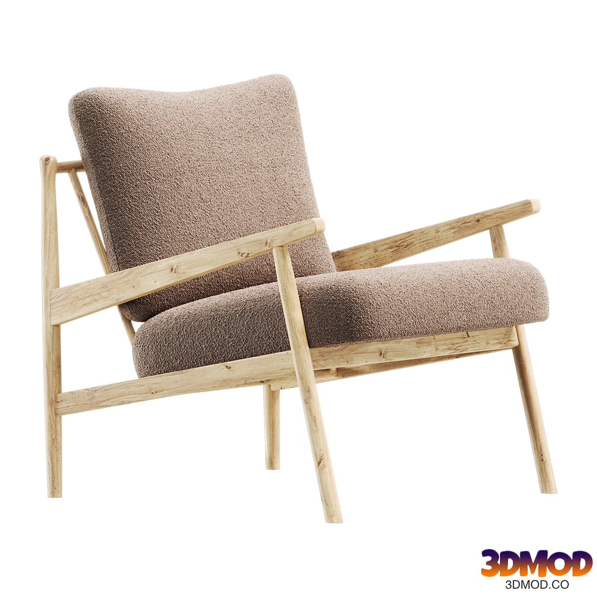 Fauteuil lounge en bouclette Mikkel