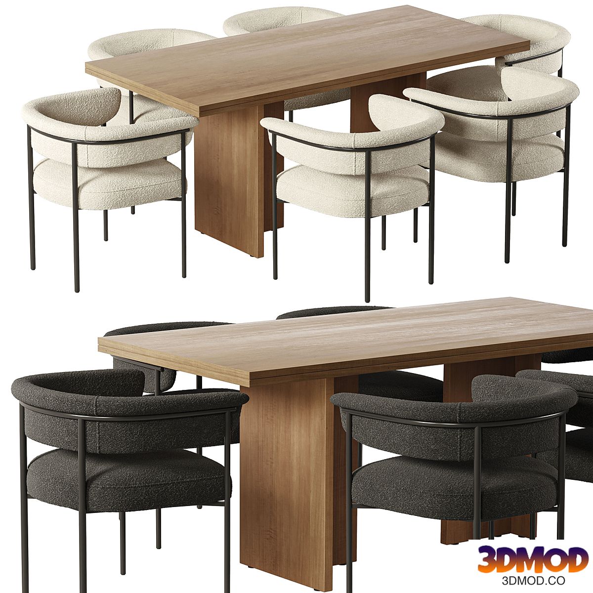 Carrie Outdoor Dining Chair and Lars Dining Table