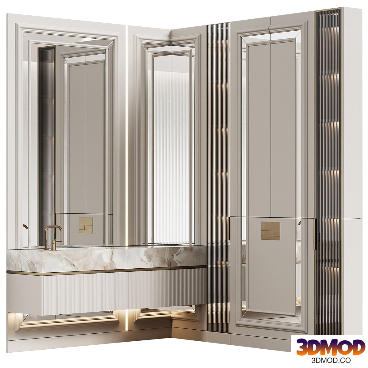 Bathroom furniture 30 in neoclassical style