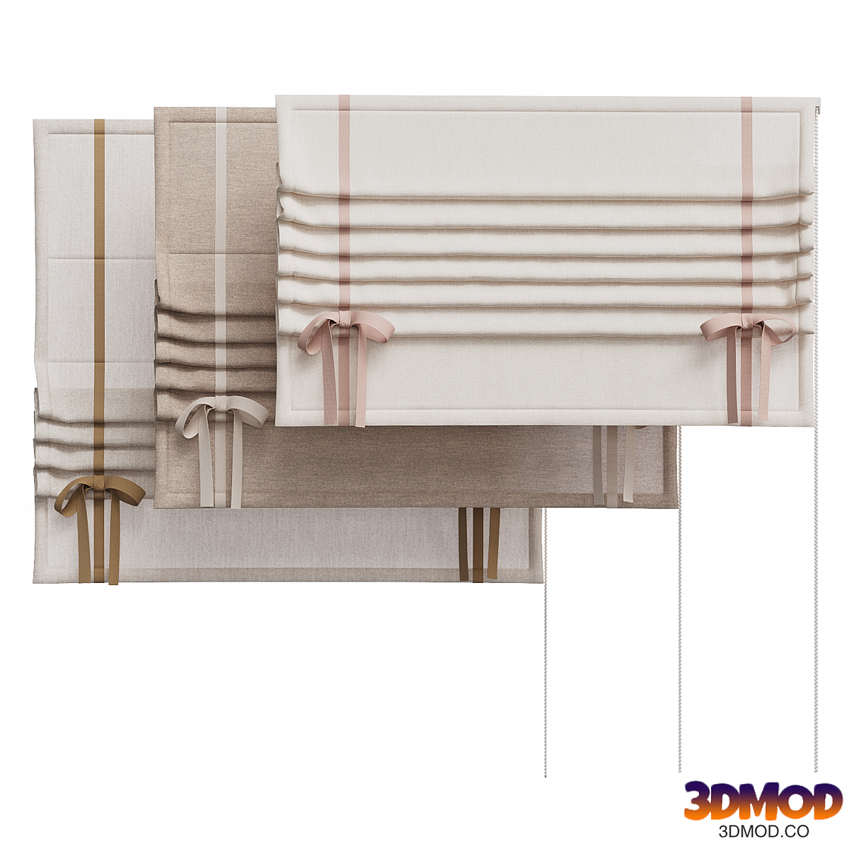 Roman blind with bows