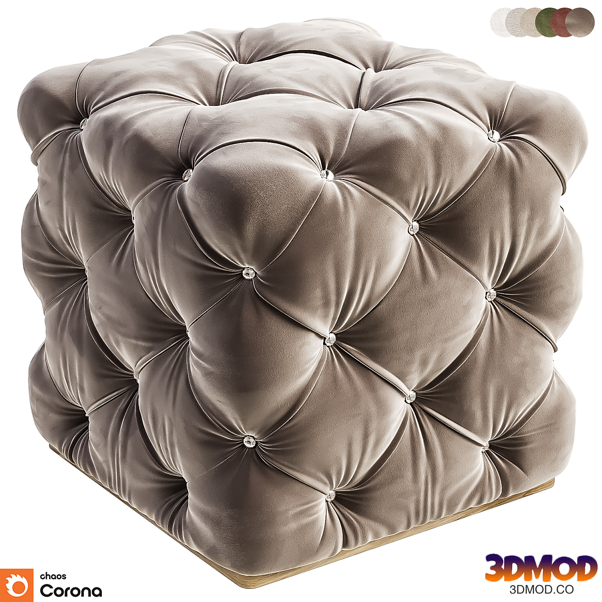 Pouf Chester Cube SUPERNOVA velour