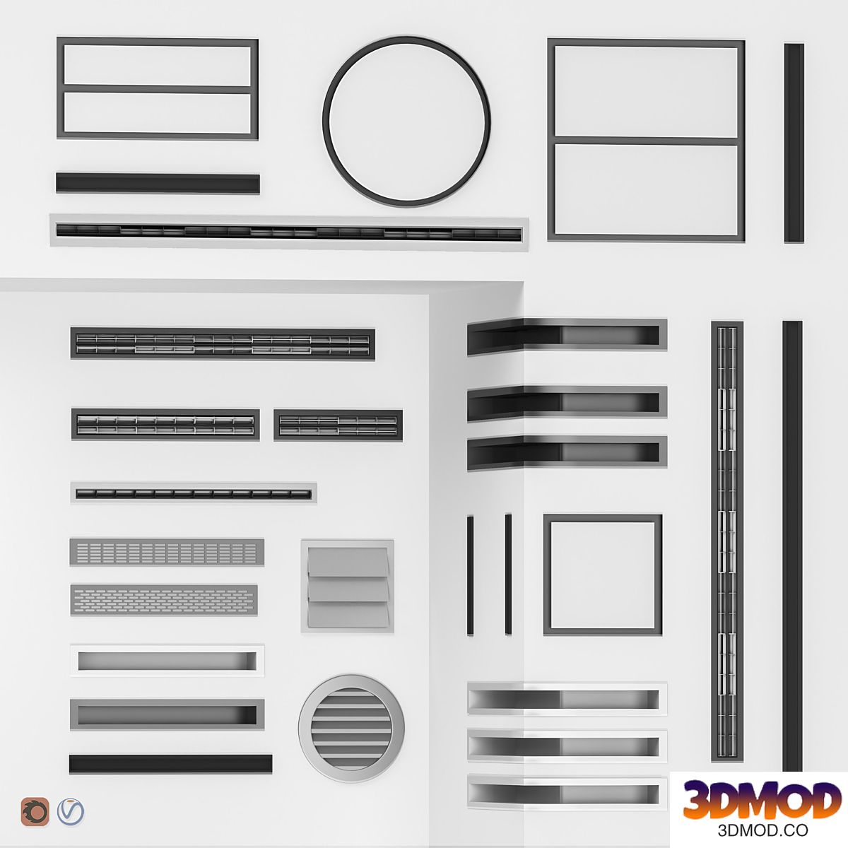 Set of ventilation grilles 3