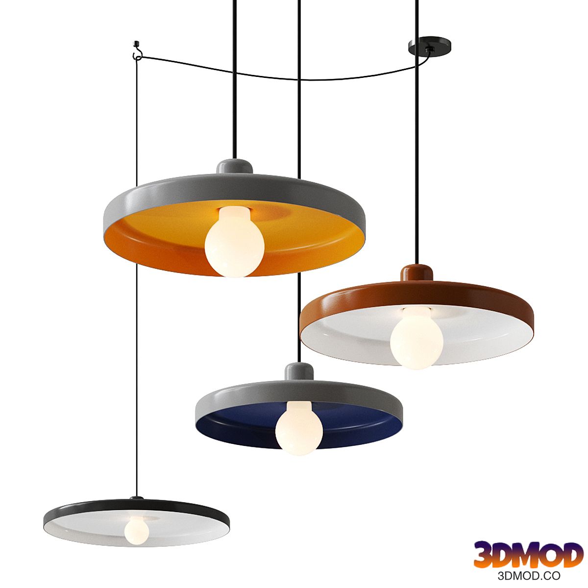 Disk hanging pendant lamp by tossB
