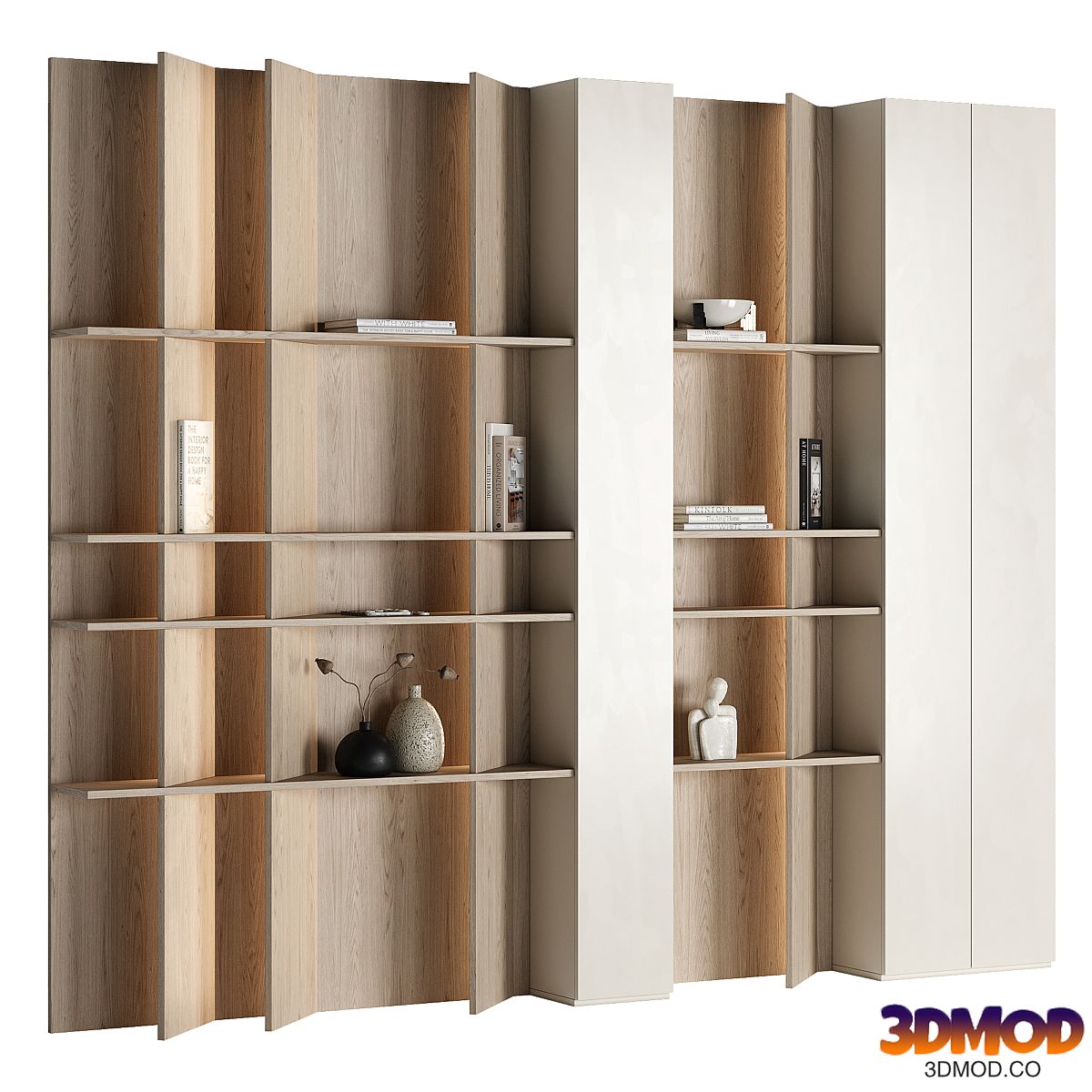 Built-in bookcase 010 KM