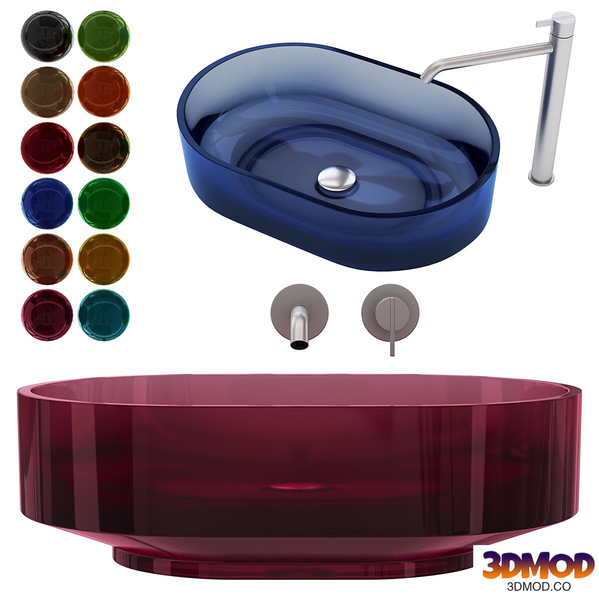Antoniolupi Borghi60 cristalmood sink (12 colors)