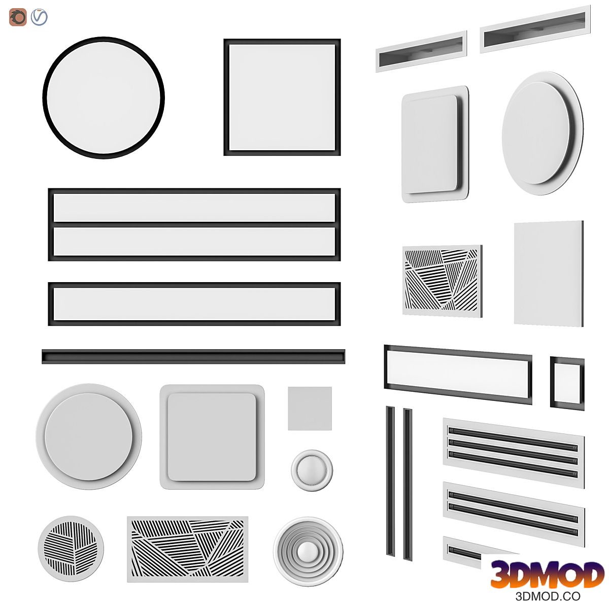 Set of ventilation grilles 2