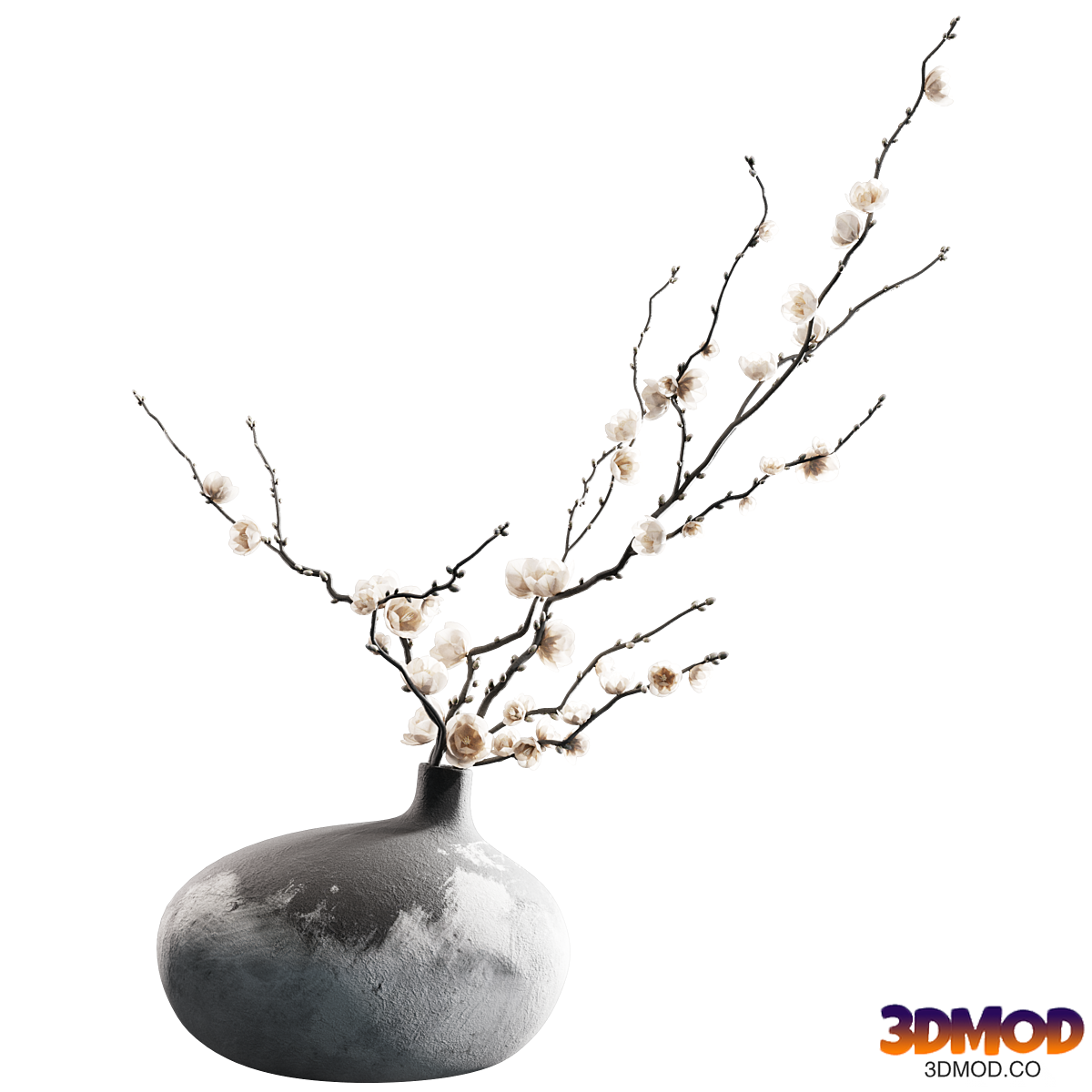 Bouquet of flowering branches in a vase 001
