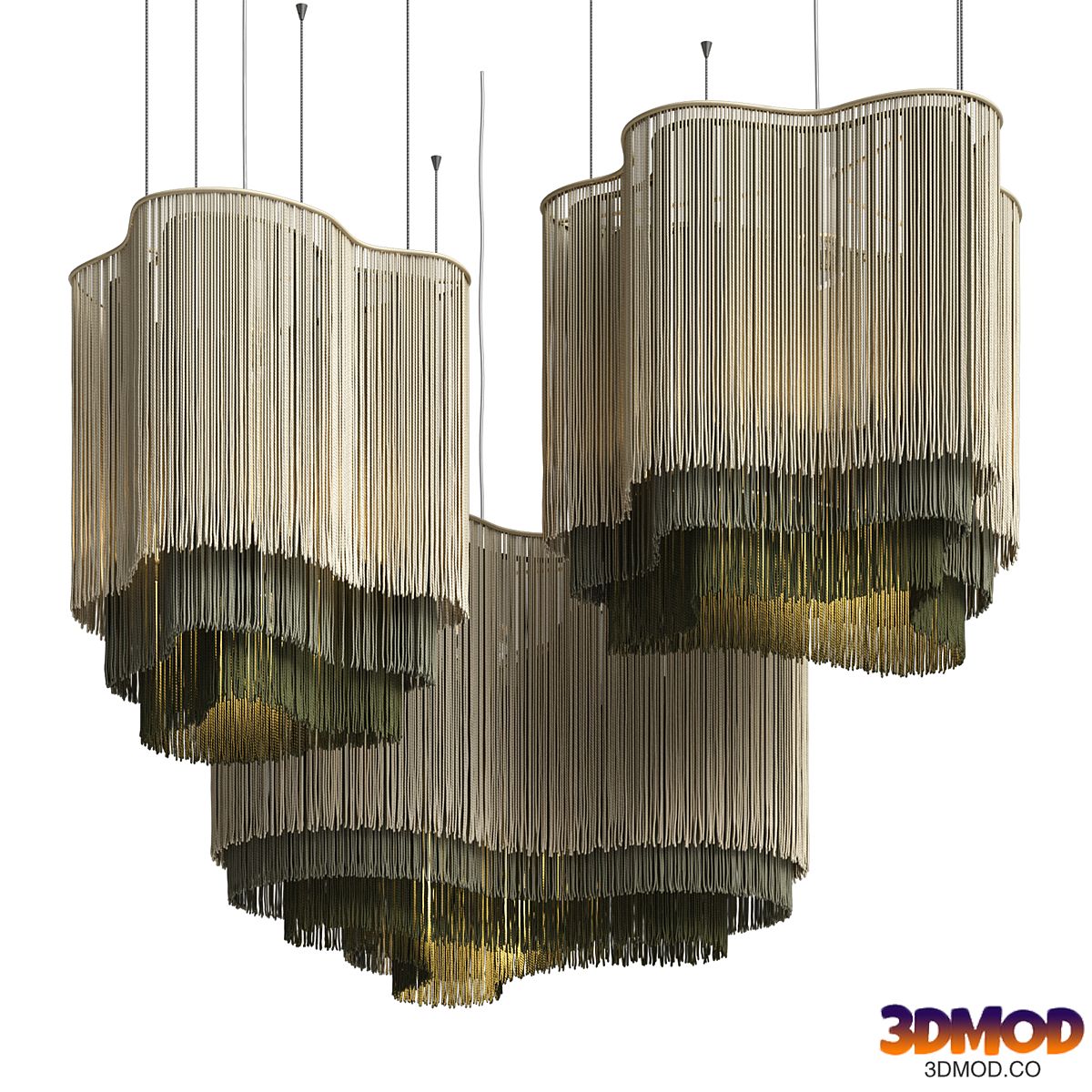 hanging lampshade made of threads 4