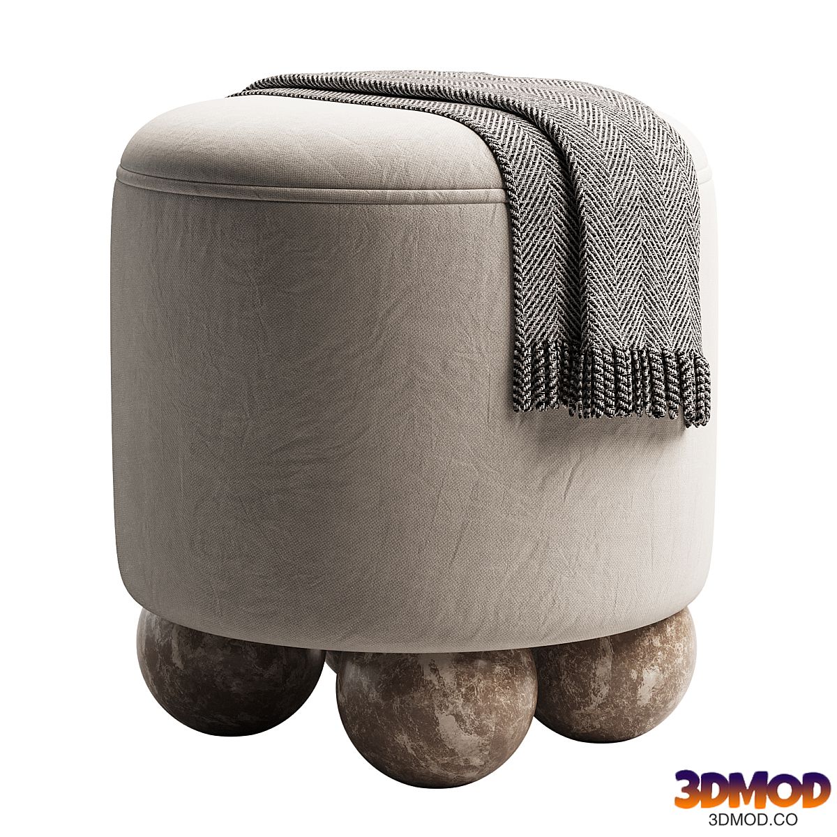 Soft Lino Pouf