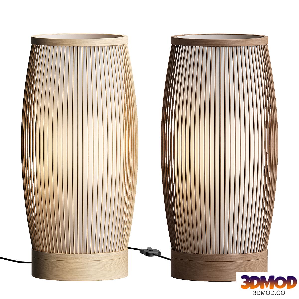 Traditional Japanese Cylinder Table Lamp