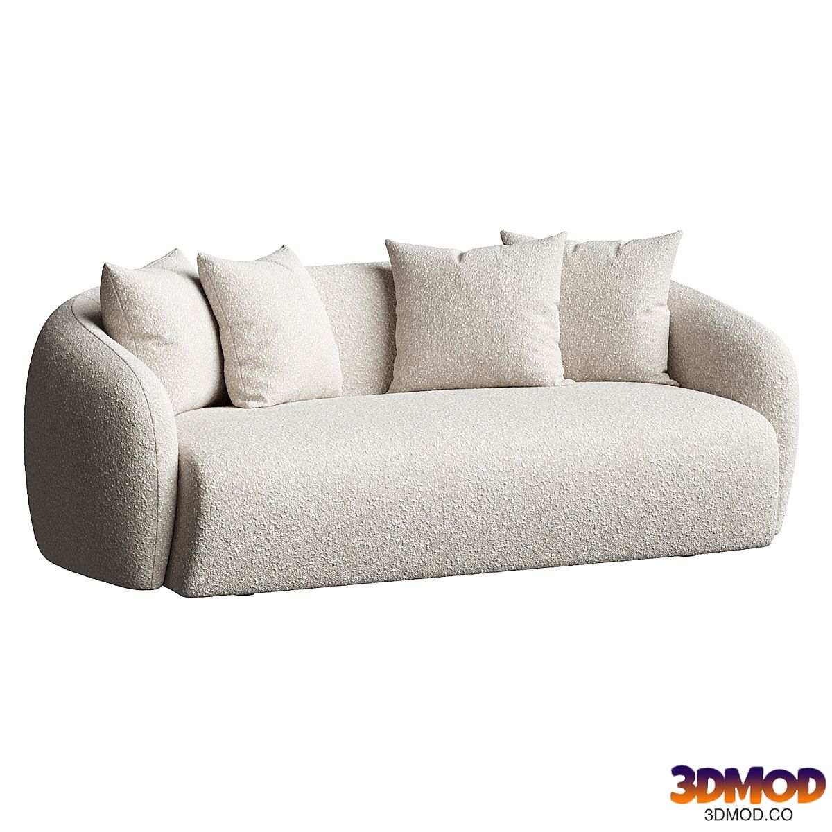 Bindiya Modern Japandi Style Boucle Fabric Sofa