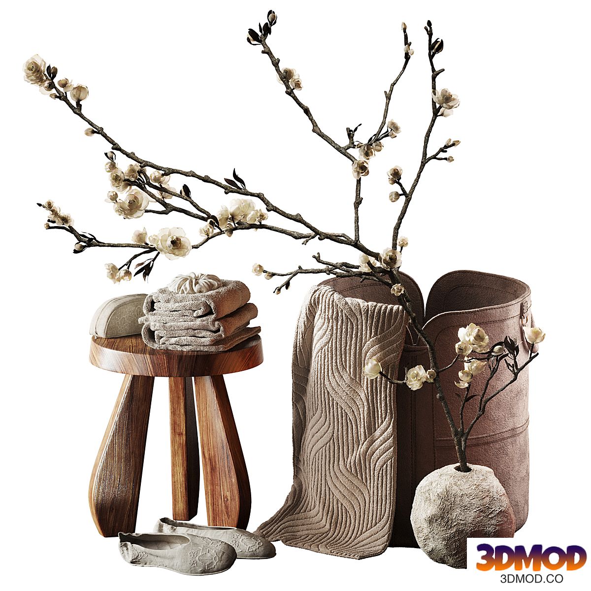 Bathroom set with branch 25