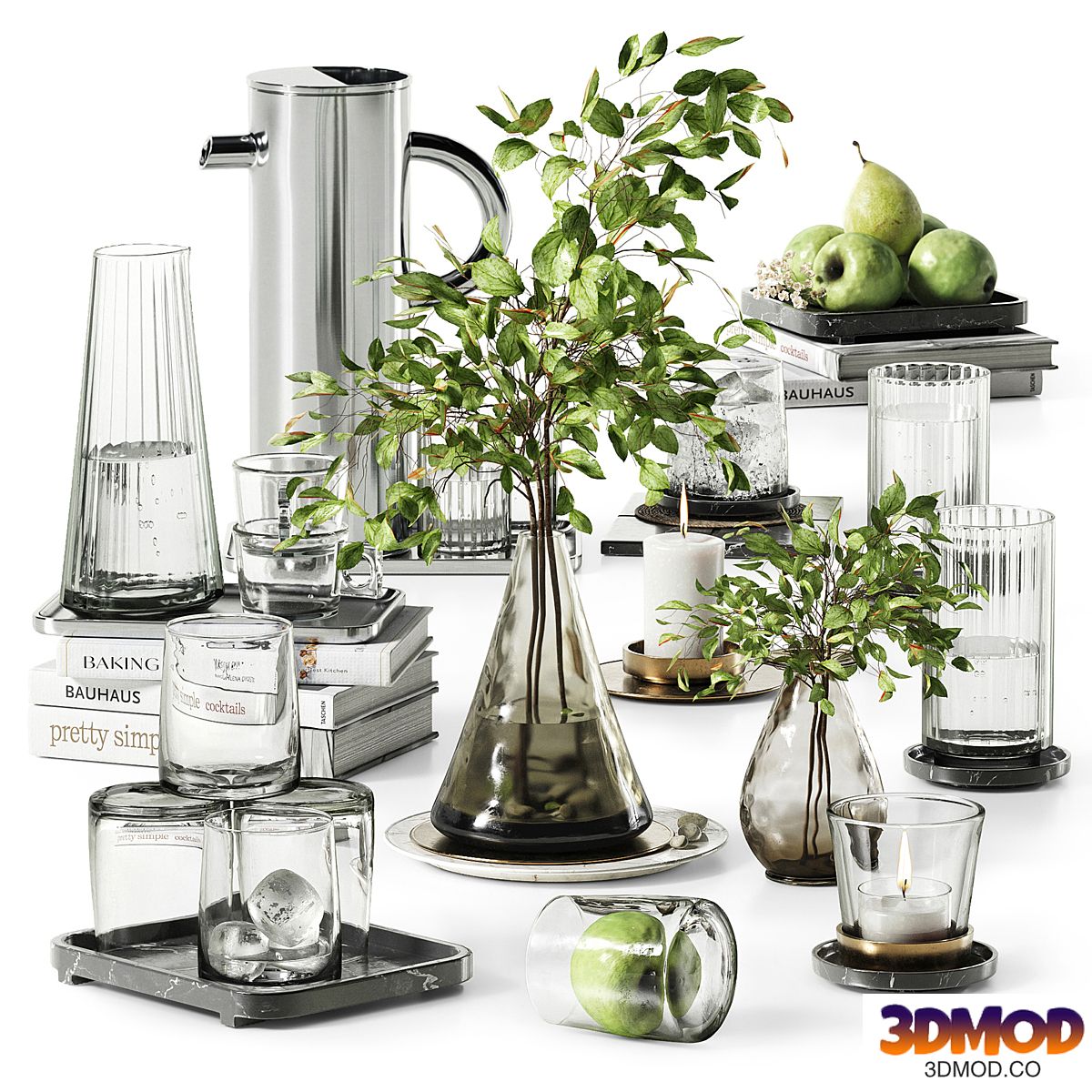 Decor set water, books, decanter stv007