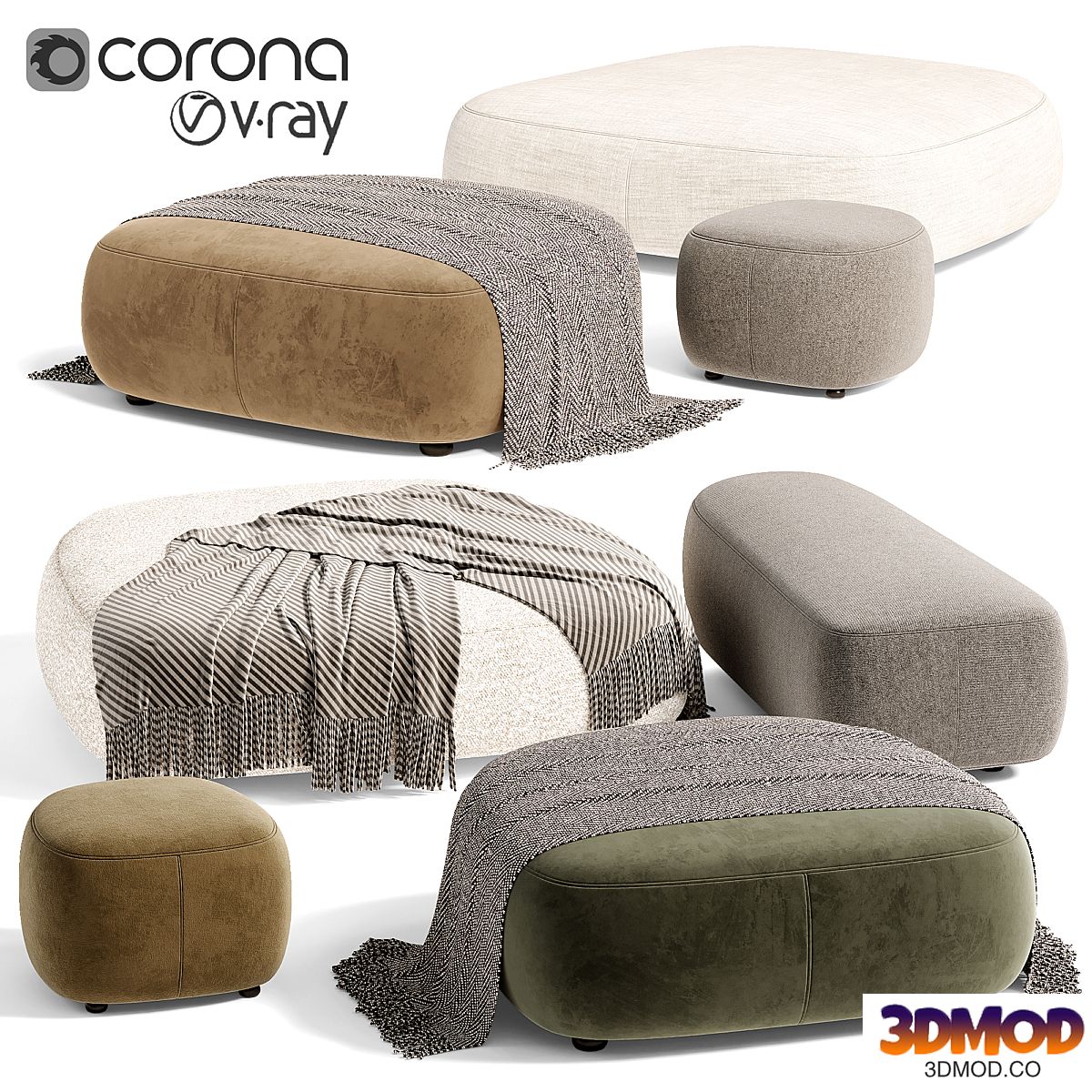 Flou PIERRE Garden Poufs / Garden pouf