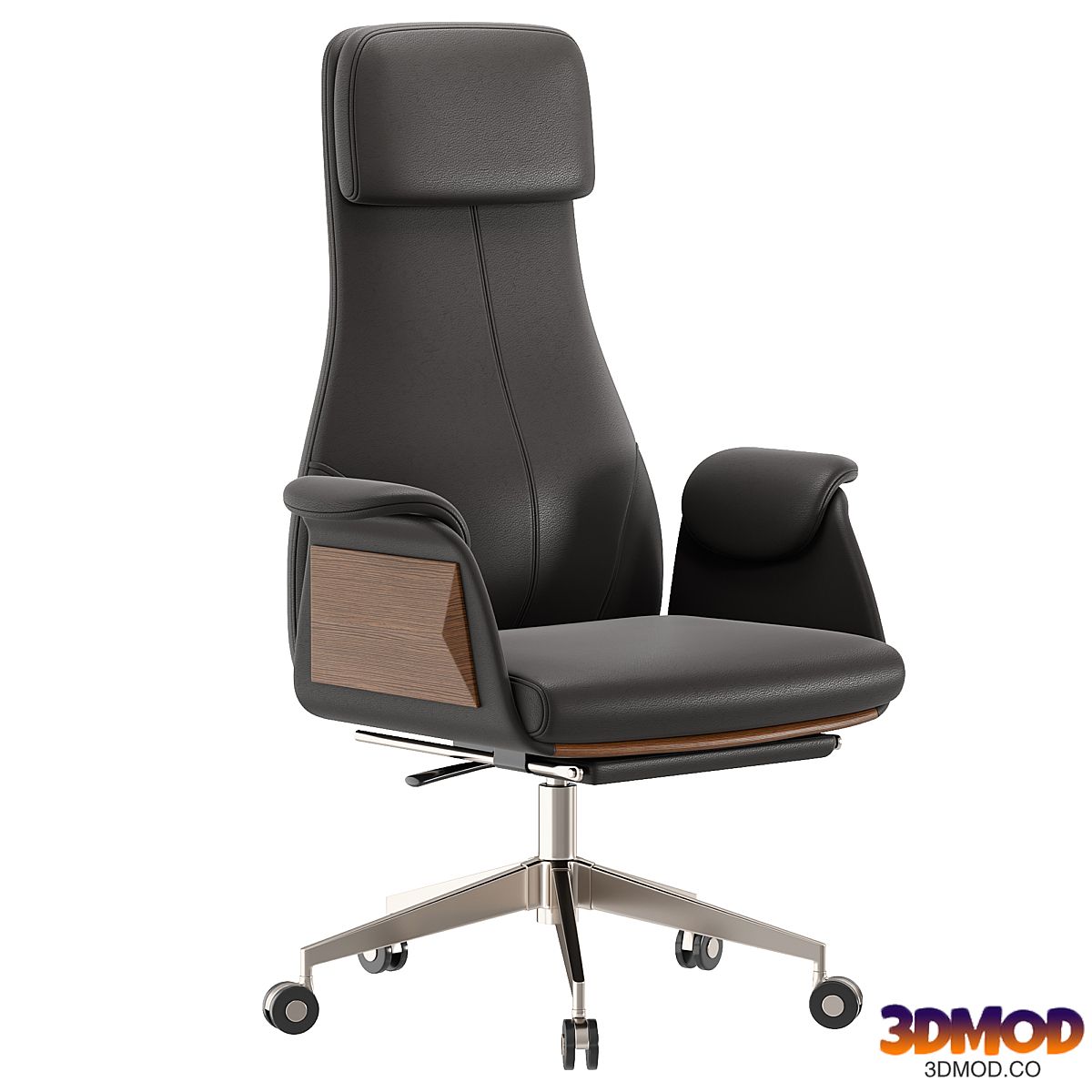 Reclining Leather Office Desk Chair black