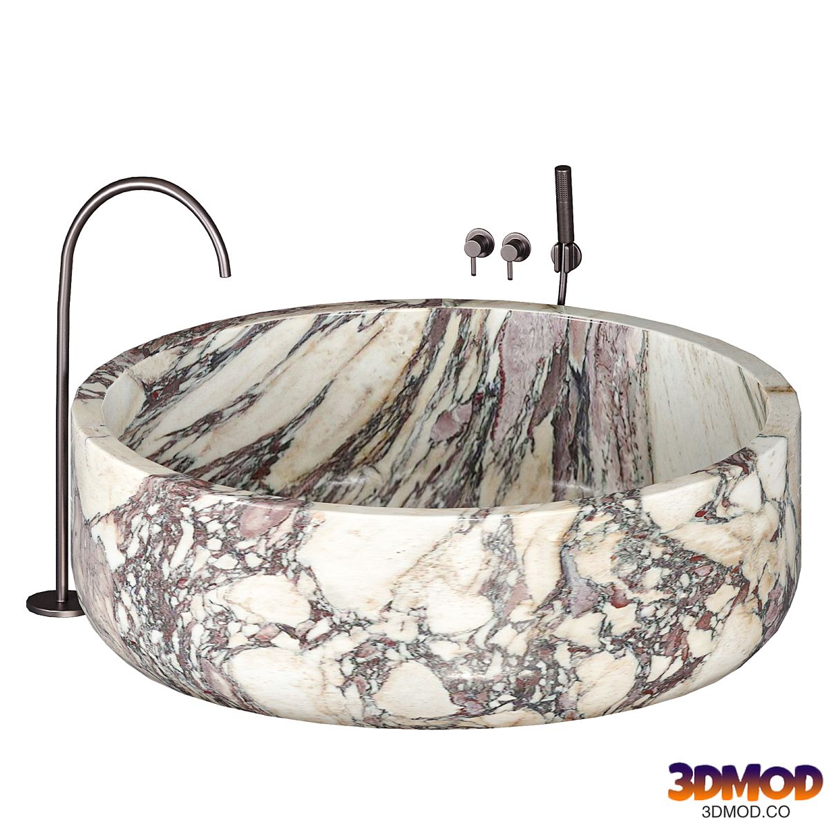 Handcrafted Round Marble Bathtub by Elemento
