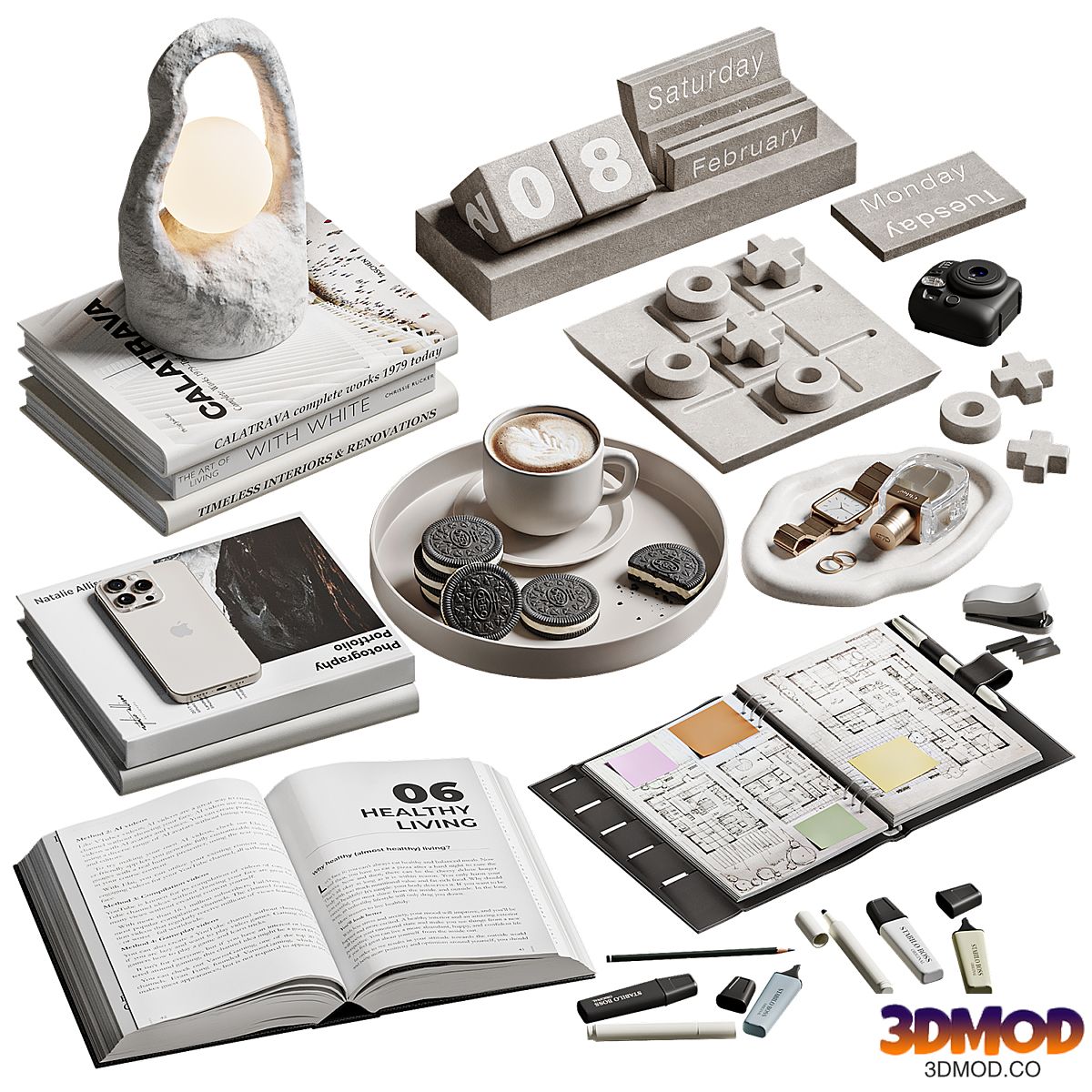 White decor for the workplace 005