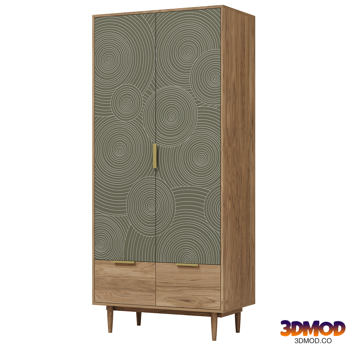 Line 2-door wardrobe with drawer