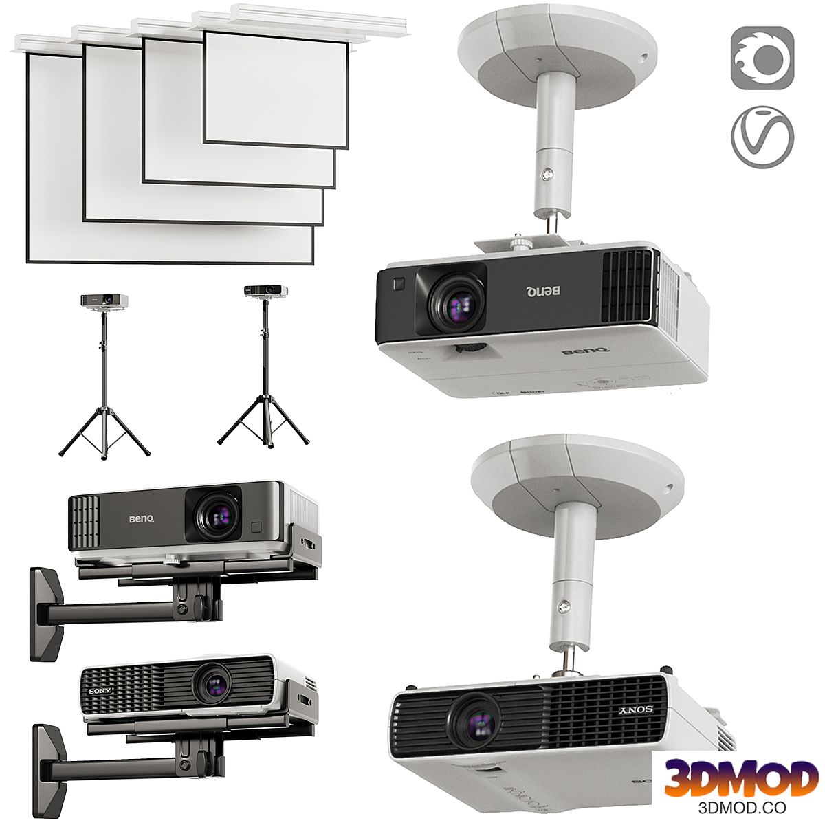 Projector set. BenQ. Sony