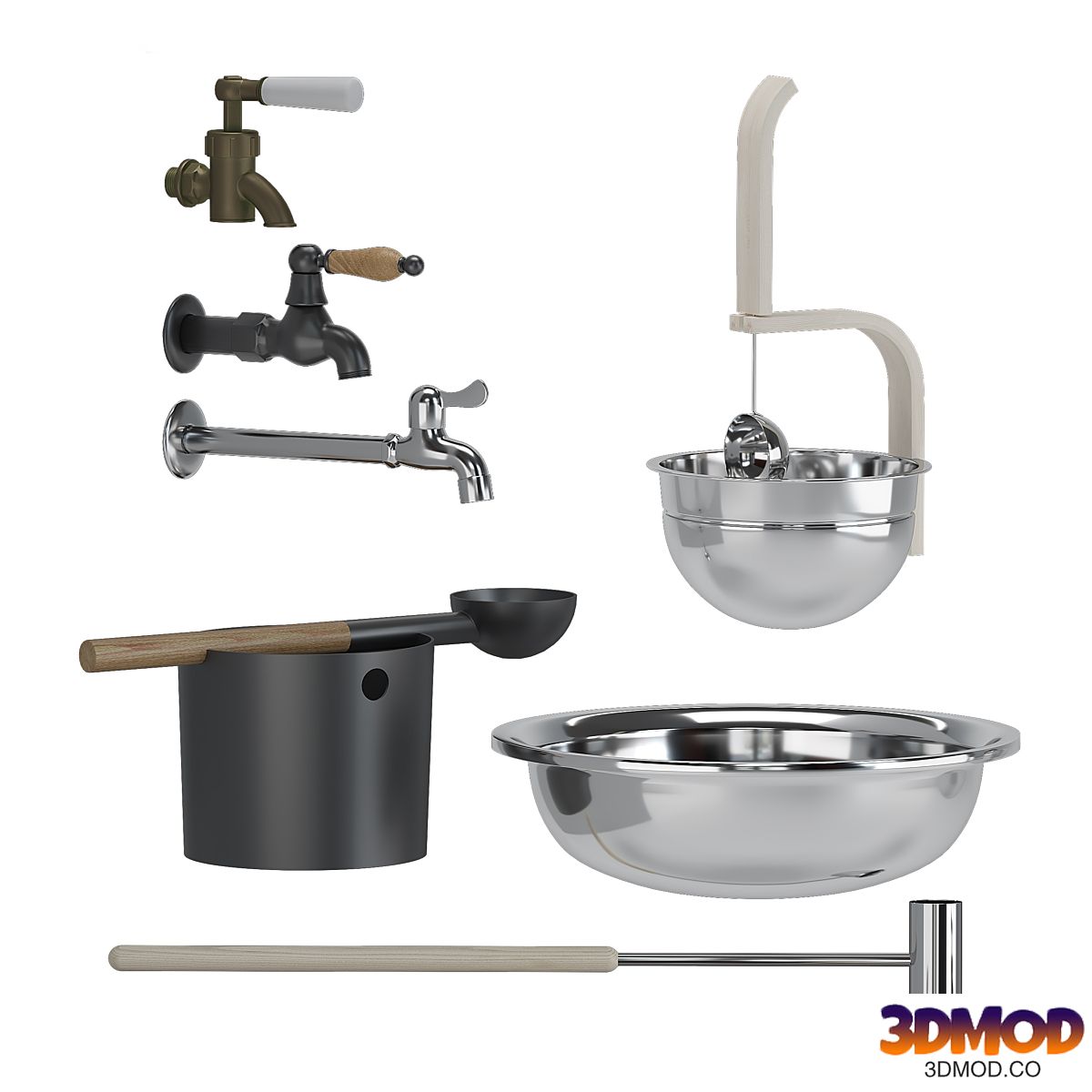 Bath ta, buckets, ladles