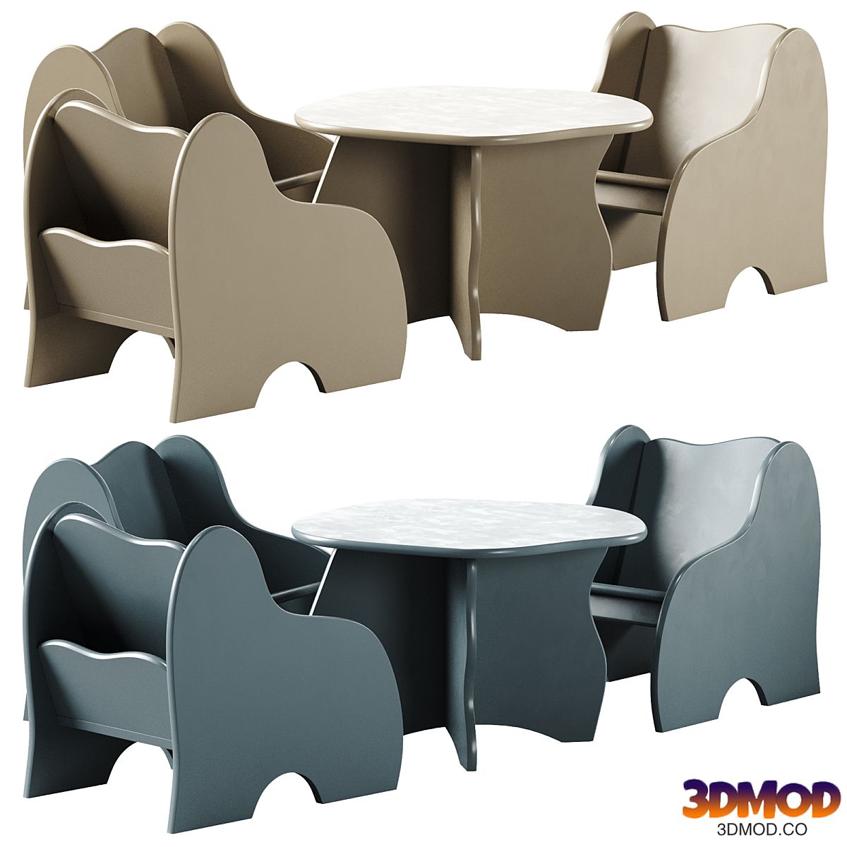 Kids table and chairs slope by ferm living