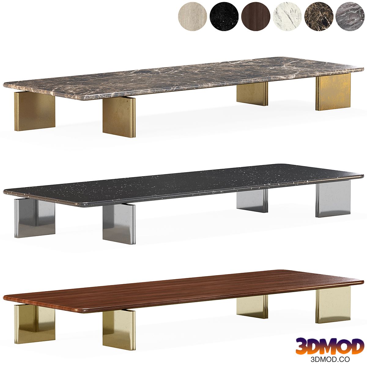 Minotti coffee table series Yves Set 3