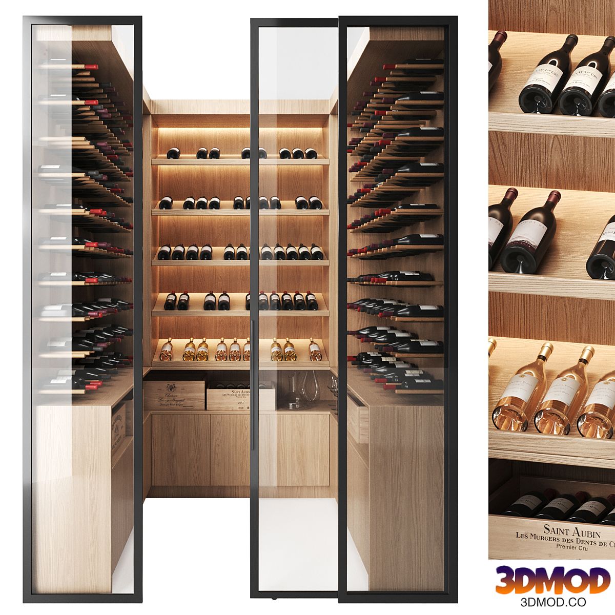 Wine cabinet for a wine library in a restaurant and home 2