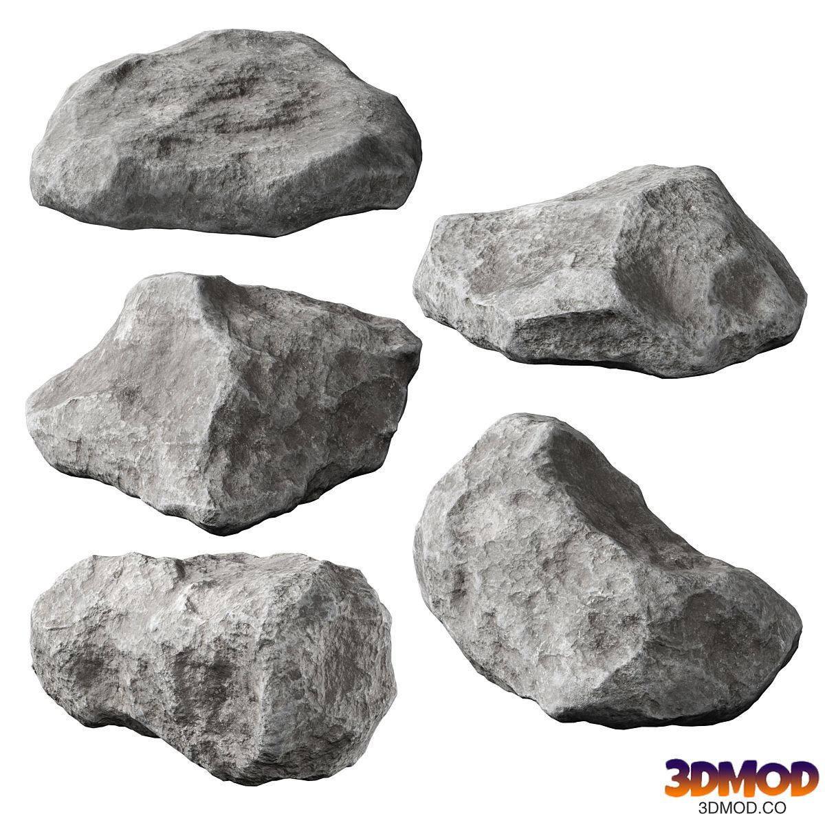 Low Poly Rocks Set 05