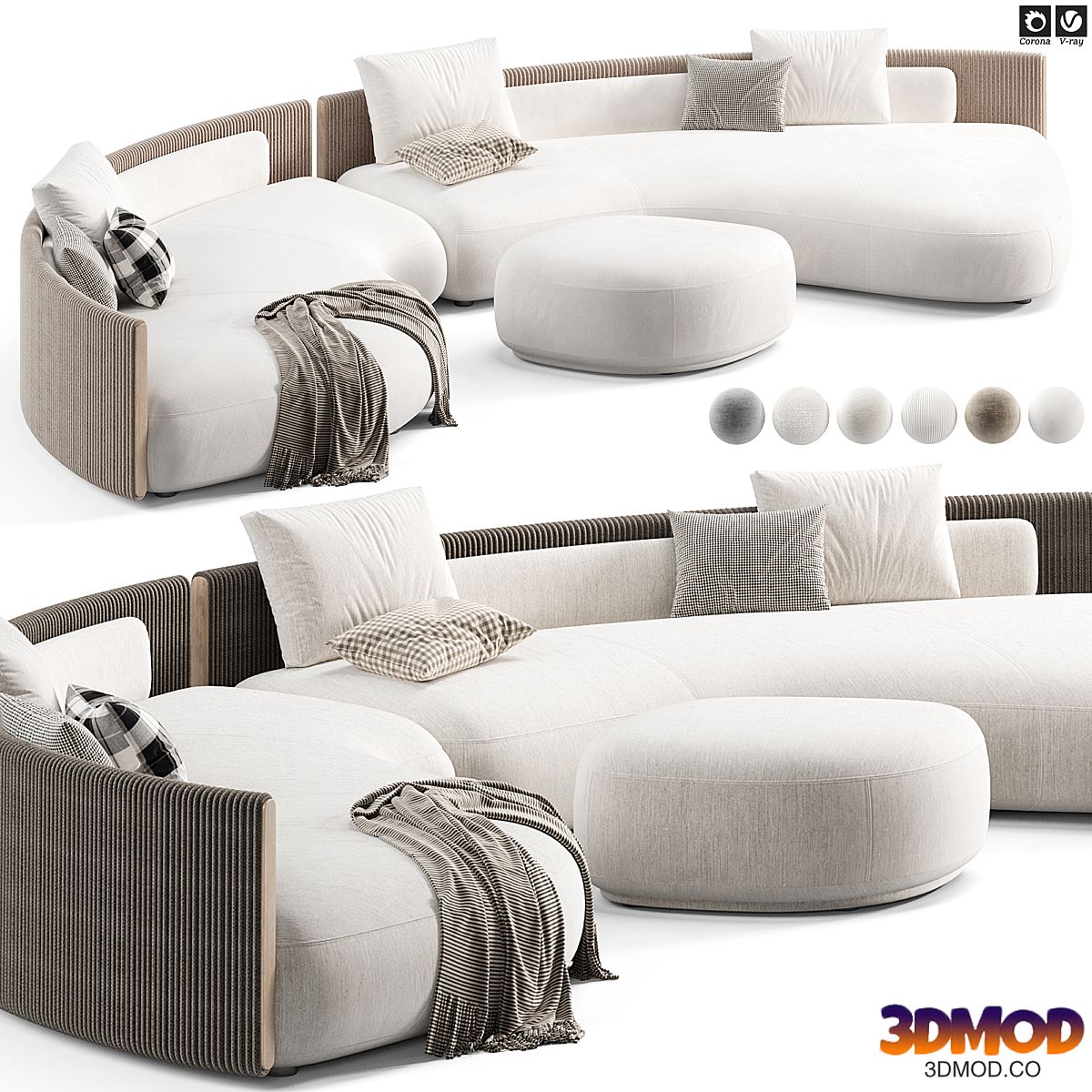Minotti Bezier Cord Outdoor Sofa 2