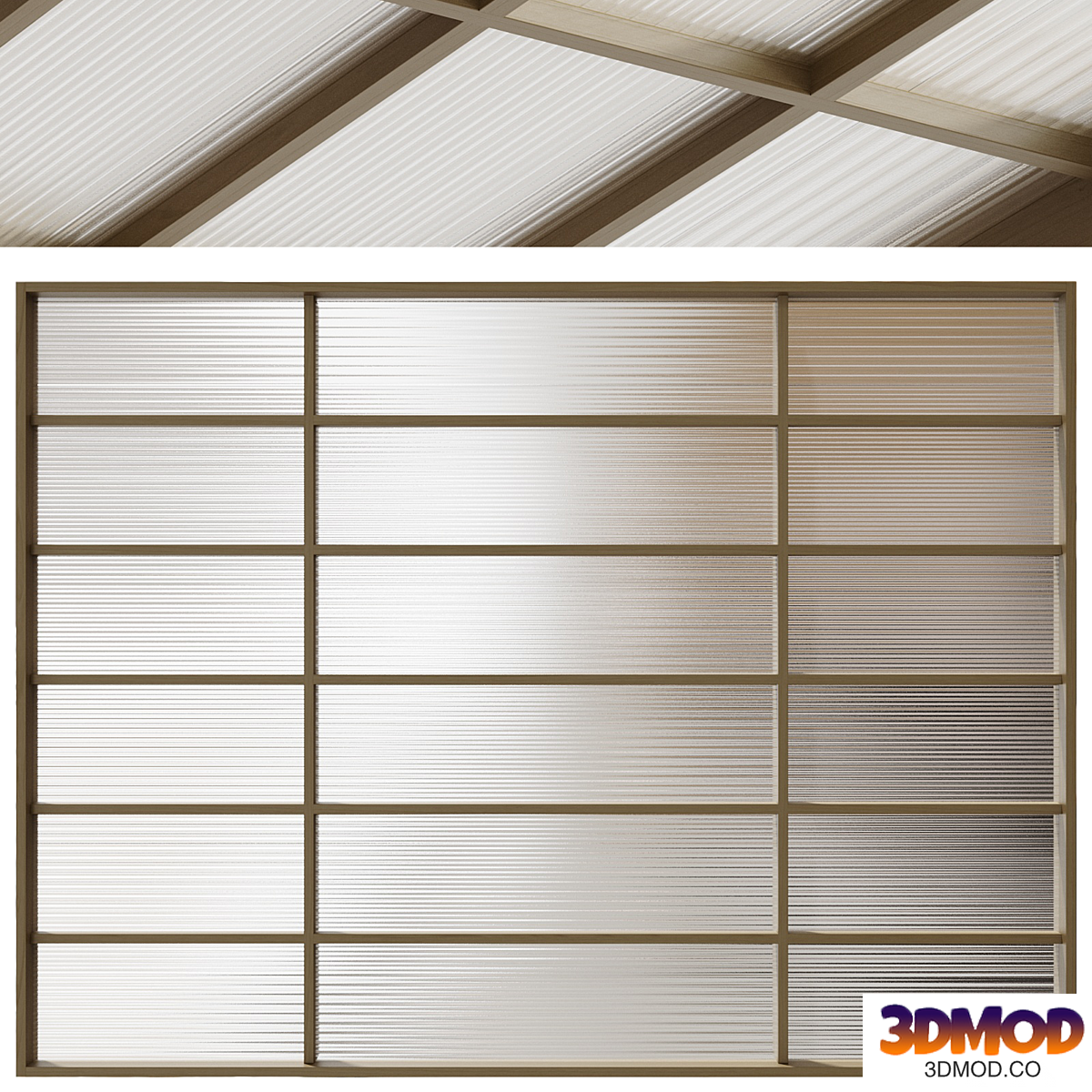 Minimalist Wood Glass Ceiling 01