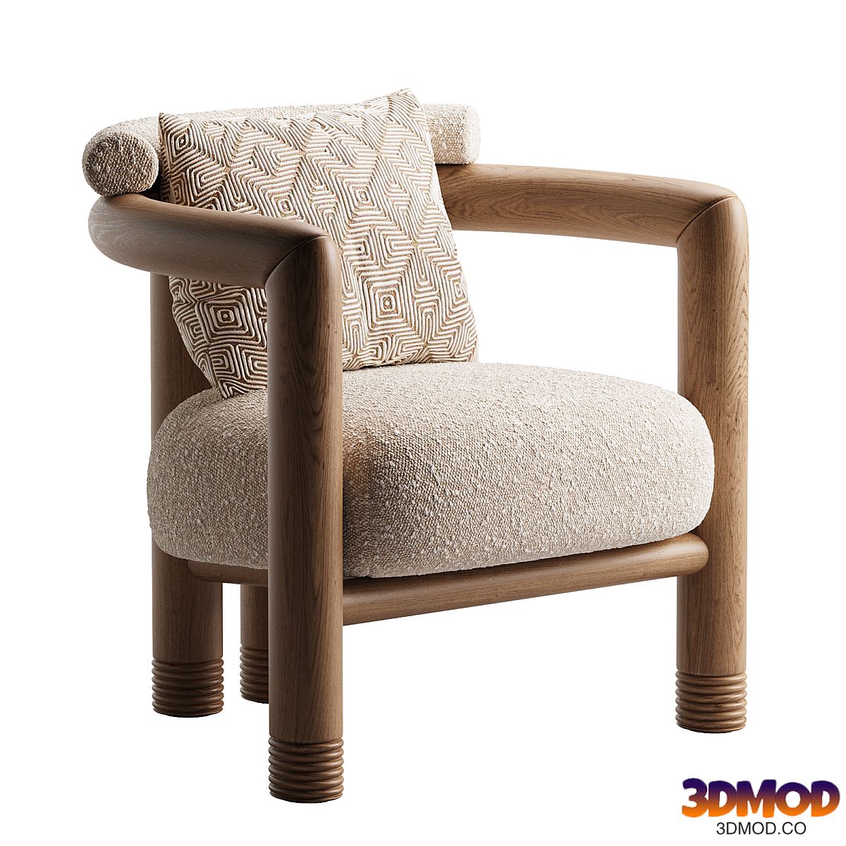 Porto Wood Frame Accent Chair